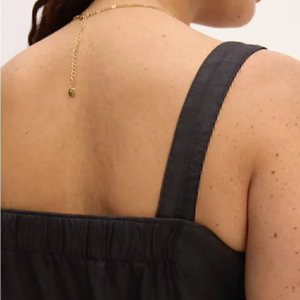 NEW Everlane The Linen Side-Button Jumpsuit‎ Black Size 6 Sustainable